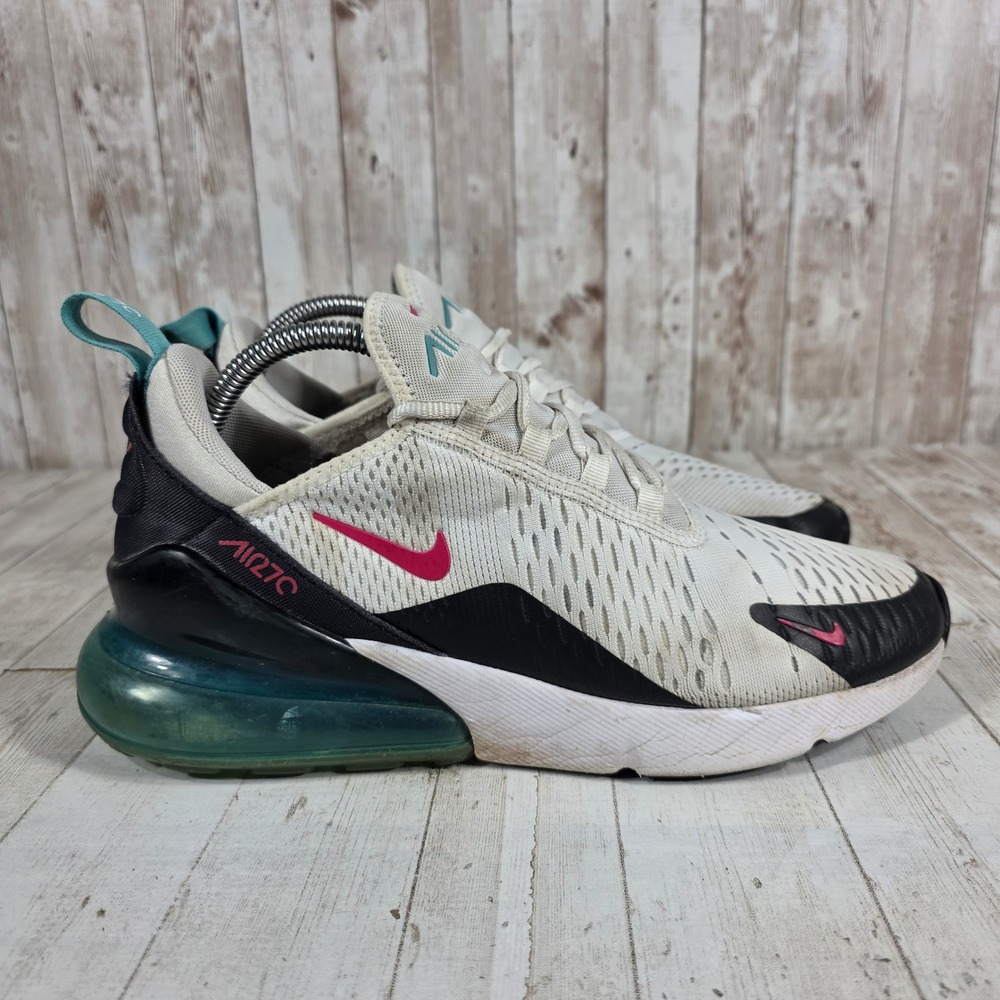 Nike Air Max 270 Womens White Black Pink Teal Sneakers DR9876-100 Size 8.5